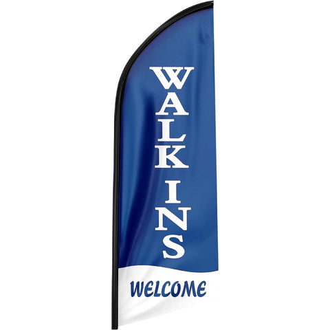 Walk Ins Welcome Sign-8ft Walk-Ins Welcome Feather Flag（Flagpole Not Included）