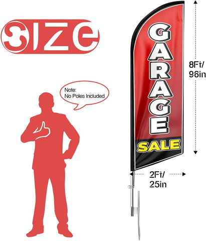 Garage Sale Feather Flag: Advertising Banner for Garage Sale Business(Flagpole Not Included)