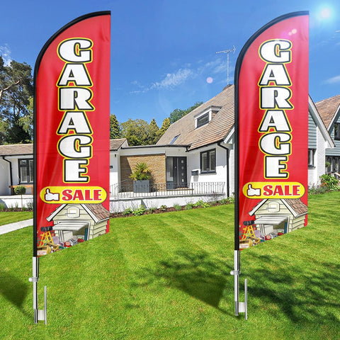 Garage Sale Flags-Garage Sale Feather Flag for Garage Sale Business（Flagpole Not Included）