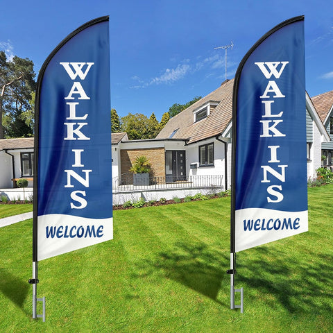 Walk Ins Welcome Sign-8ft Walk-Ins Welcome Feather Flag（Flagpole Not Included）