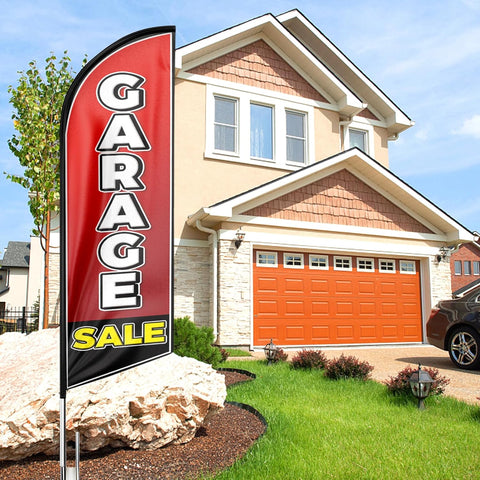 Garage Sale Feather Flag: Advertising Banner for Garage Sale Business(Flagpole Not Included)