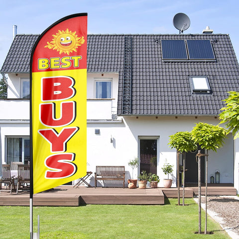 Best Buys Feather Flag: Advertising Banner for Best Buys Business (8ft Flagpole Not Included)