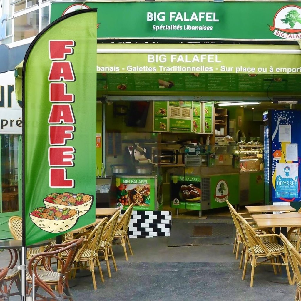 8ft Advertising Feather Banner Sign for Falafel Business（Flagpole Not Included） - FSFlag