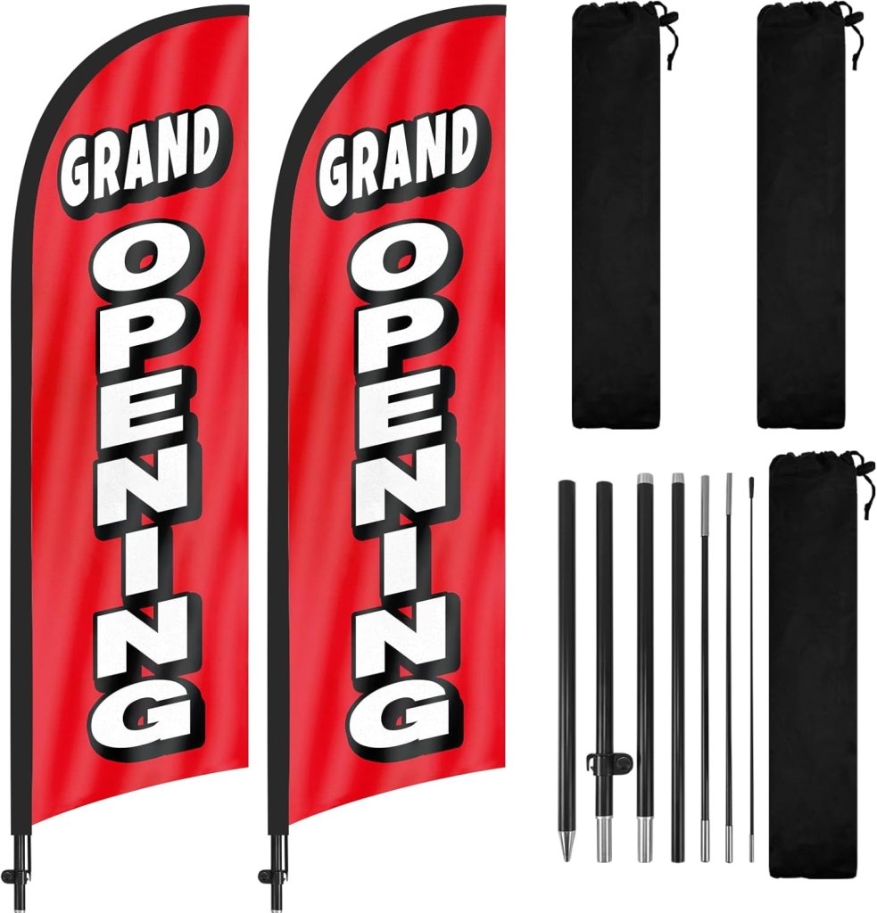 8FT Grand Opening Advertising Banner Signs for Business 2Pack