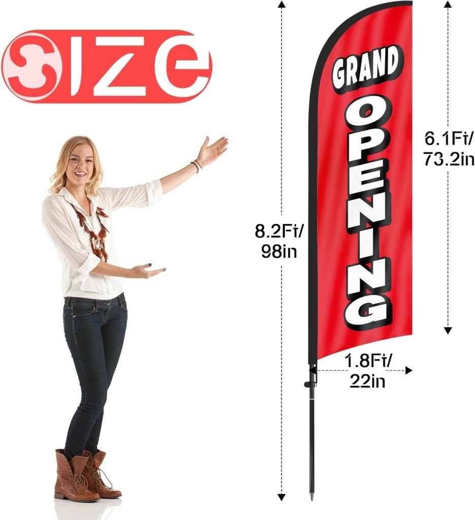 8FT Grand Opening Advertising Banner Signs for Business 2Pack