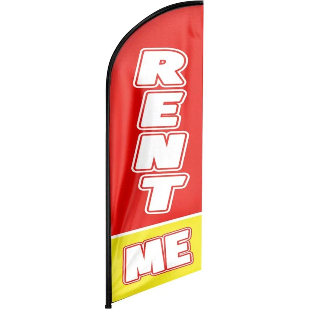 8ft Rent Me For Rent Sign Feather Flag - Grab Attention for Your Rental Business!