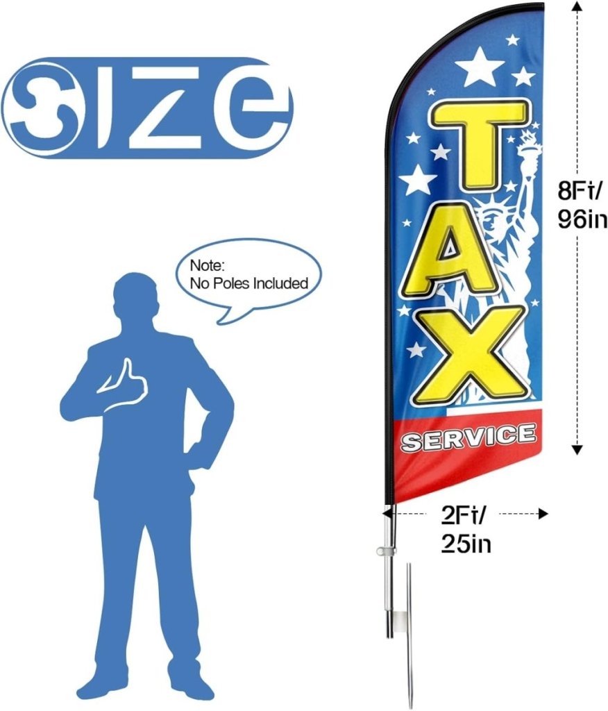 8FT Tax Service Advertising Swooper Flag（Flagpole Not Included） - FSFlag