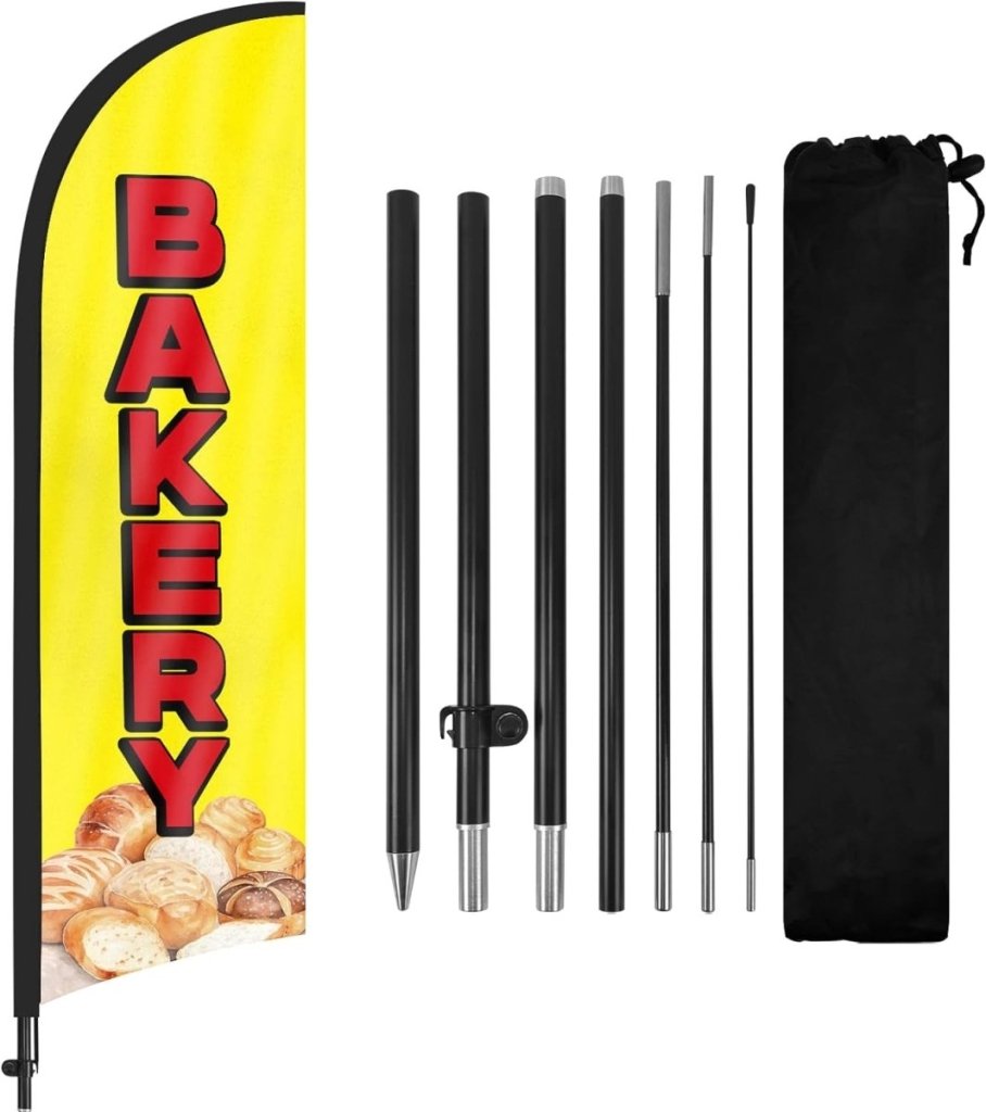 Bakery Sign - 8ft Bakery Feather Flag Kit with Pole and Stake - FSFlag