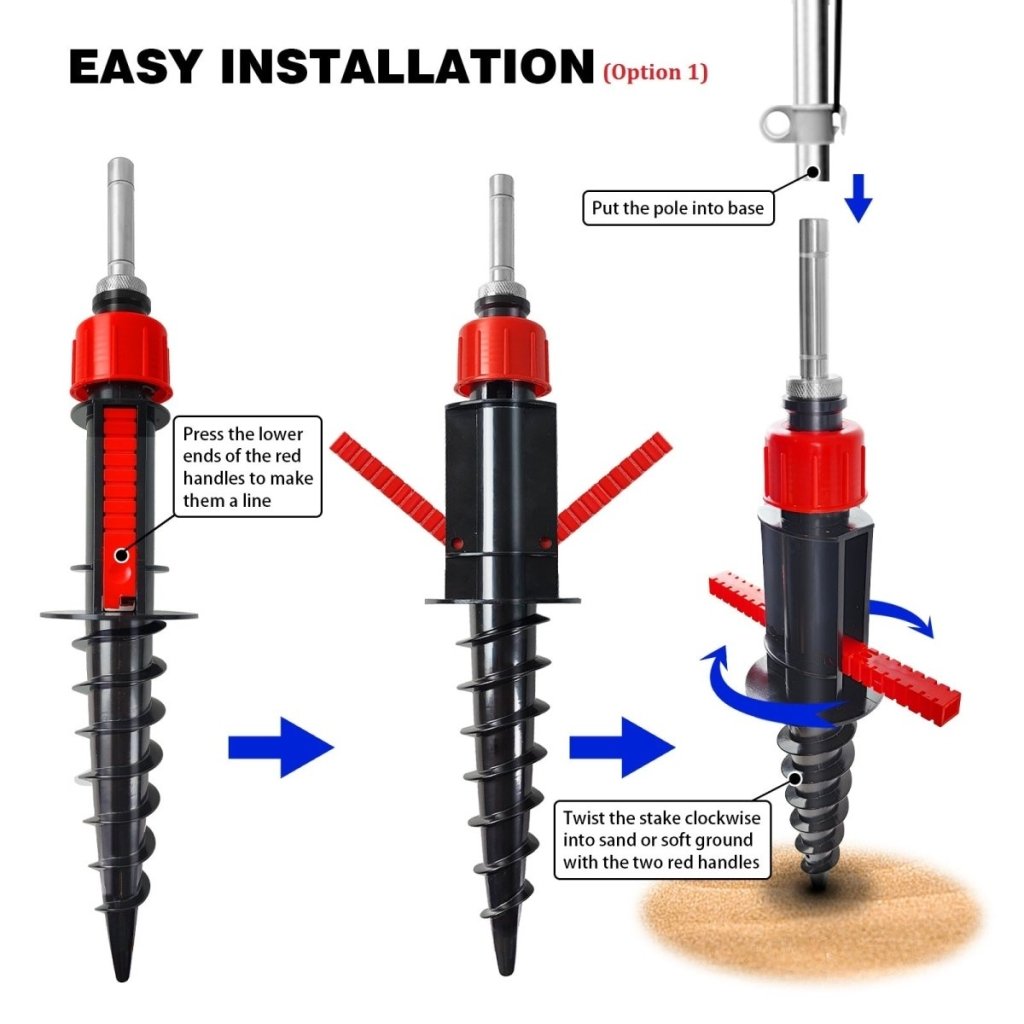 Beach Umbrella Sand Anchor Heavy Duty with 7 Spiral Screw - FSFlag