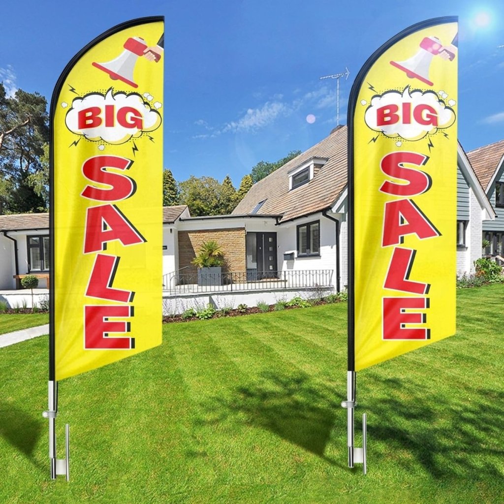 Big Sale Sign - 8ft Big Sale Feather Flag for Big Sale Business（Flagpole Not Included） - FSFlag