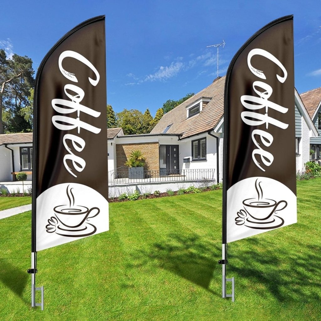 Coffee Flag - Coffee Feather Flag Set for Coffee Business - FSFlag