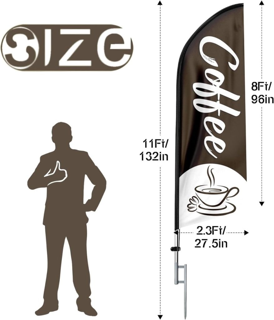 Coffee Flag - Coffee Feather Flag Set for Coffee Business - FSFlag