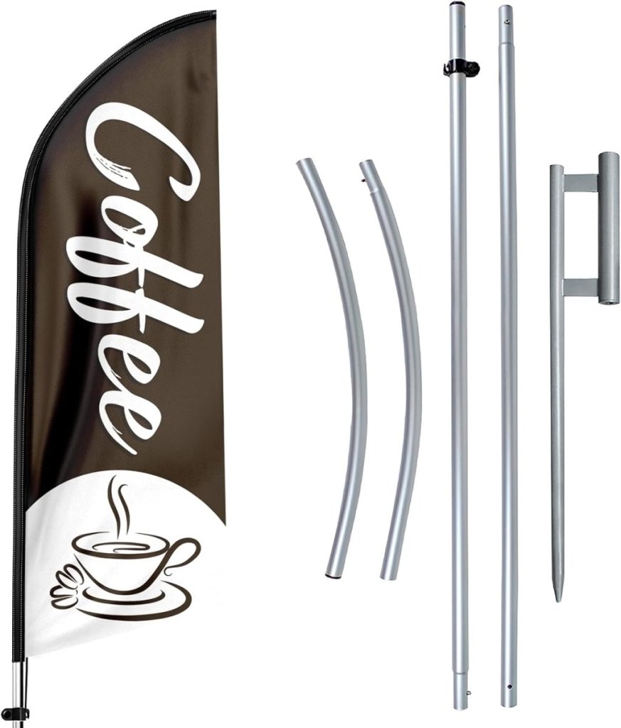 Coffee Flag - Coffee Feather Flag Set for Coffee Business - FSFlag