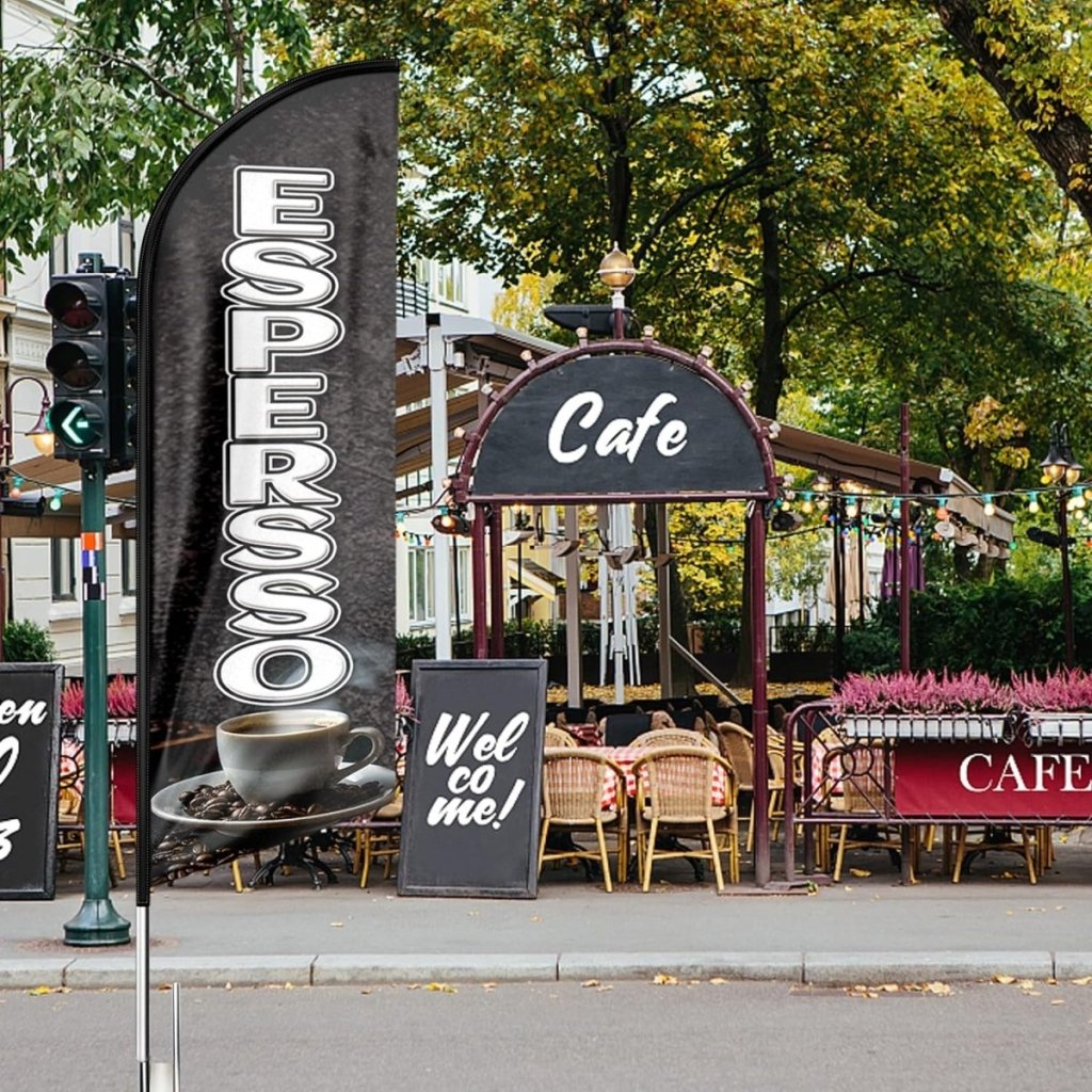 Coffee Shop Signs - Espresso Feather Flag for Espresso Business!（Flagpole Not Included） - FSFlag