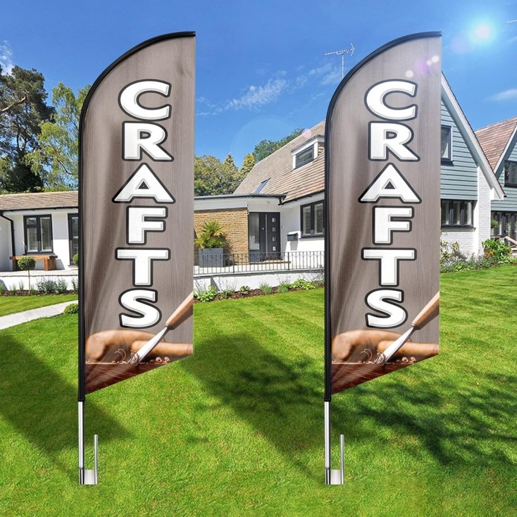 Craft Signs - 8ft Crafts Feather Flag for Crafts Business（Flagpole Not Included） - FSFlag