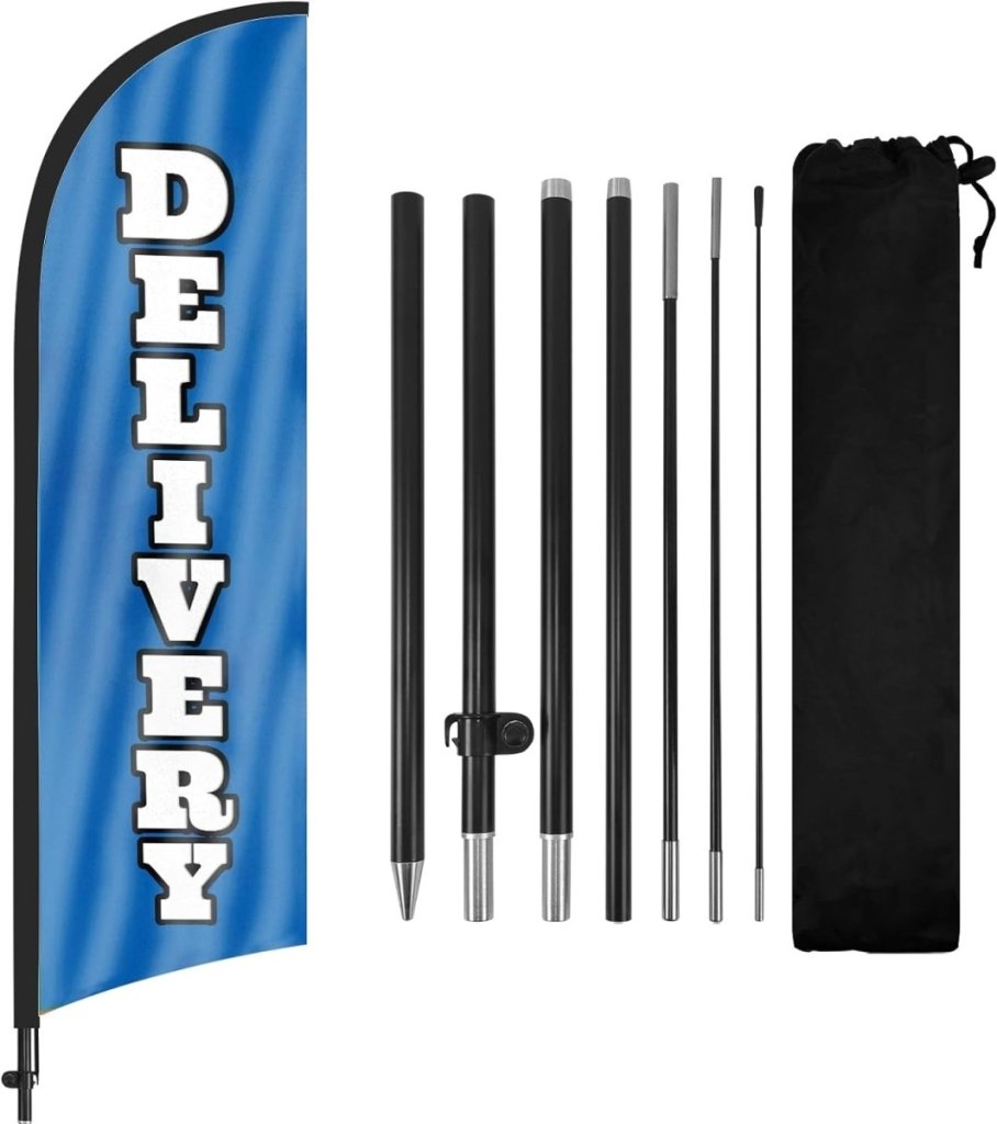 Delivery Sign - 8ft Delivery Feather Flag for Delivery Business - FSFlag