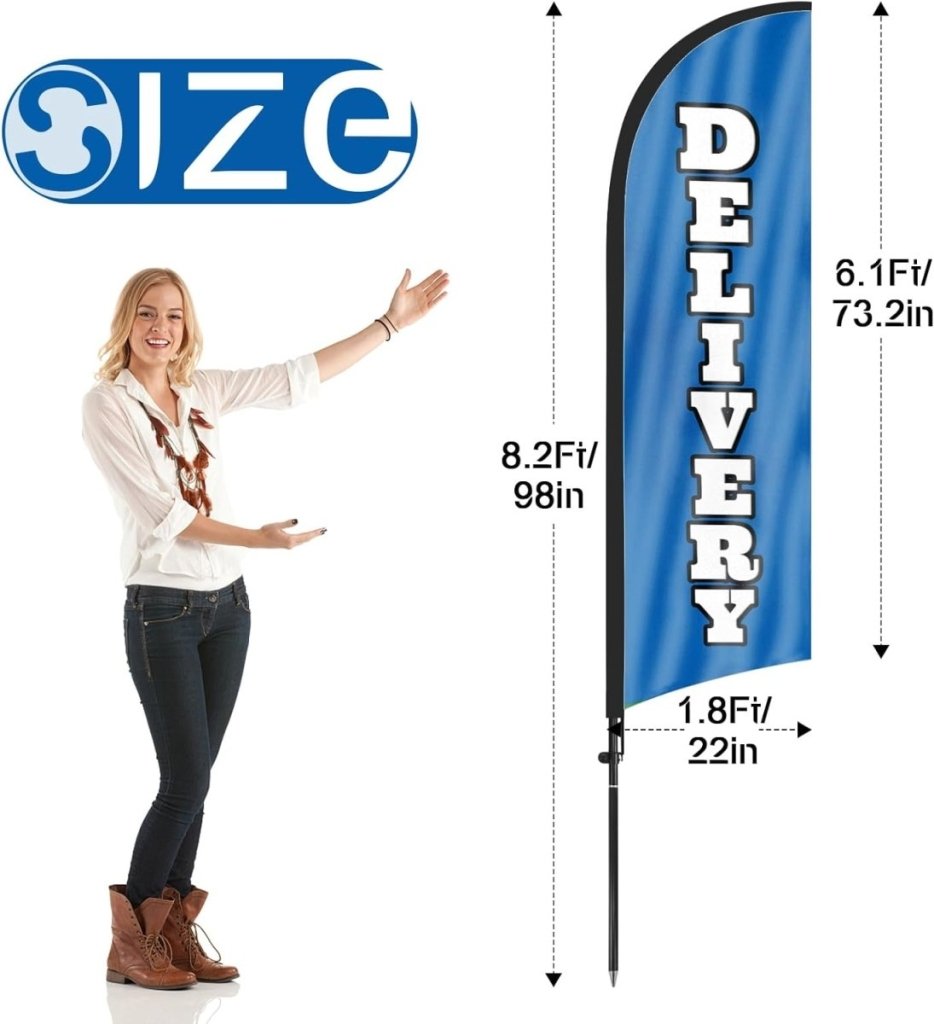 Delivery Sign - 8ft Delivery Feather Flag for Delivery Business - FSFlag