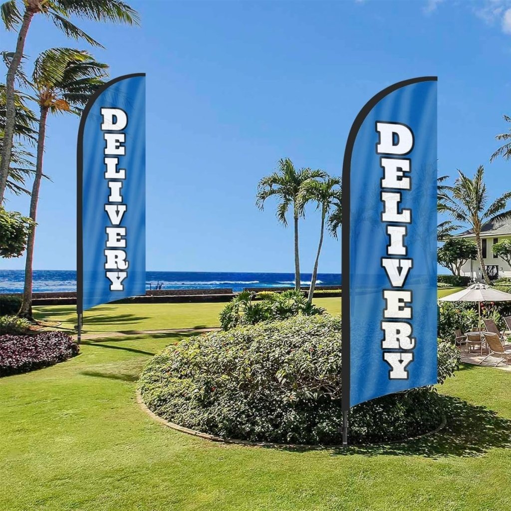 Delivery Sign - 8ft Delivery Feather Flag for Delivery Business - FSFlag