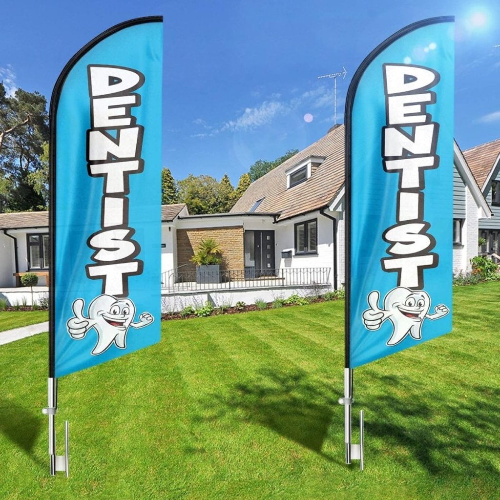 Dentist Sign - 11ft Dentist Feather Flag Pole Kit and Ground Stake - FSFlag