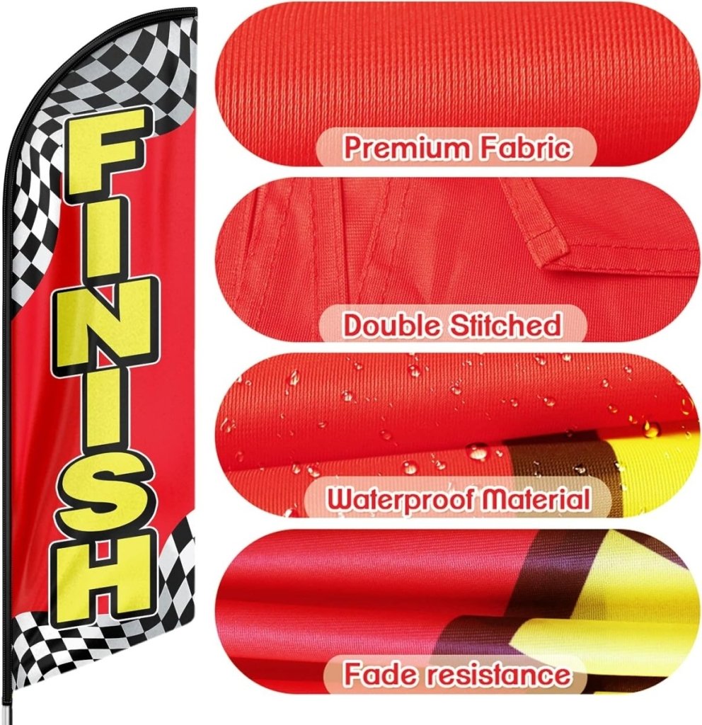 Finish Flag - 8ft Finish Feather Flag for Finish Business（Flagpole Not Included） - FSFlag