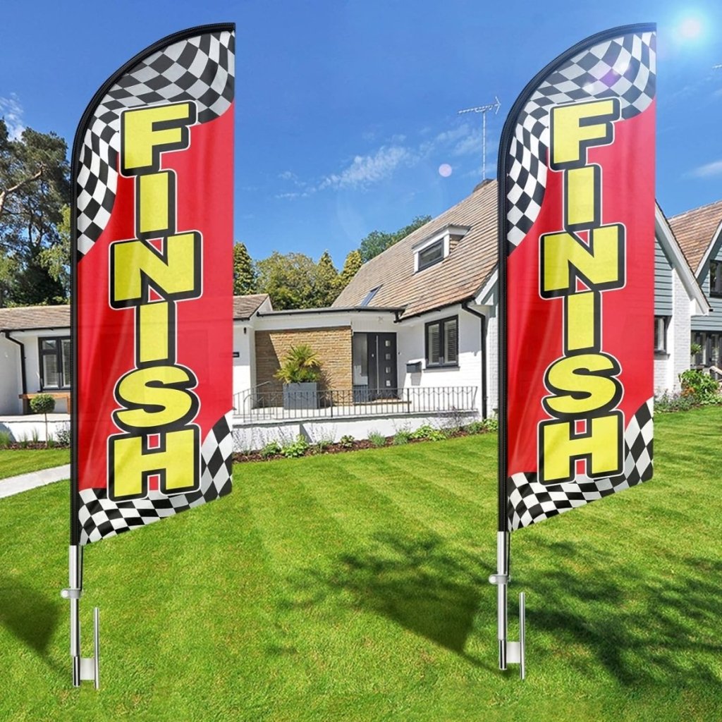 Finish Flag - 8ft Finish Feather Flag for Finish Business（Flagpole Not Included） - FSFlag