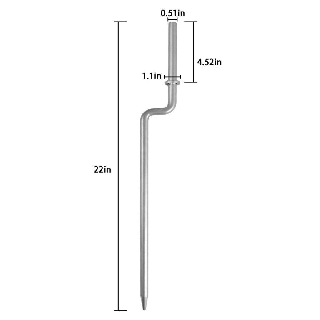 Flag Pole Ground Stake - Flag Spike Ground Stake for Swooper Feather Flag Pole 22in - FSFlag