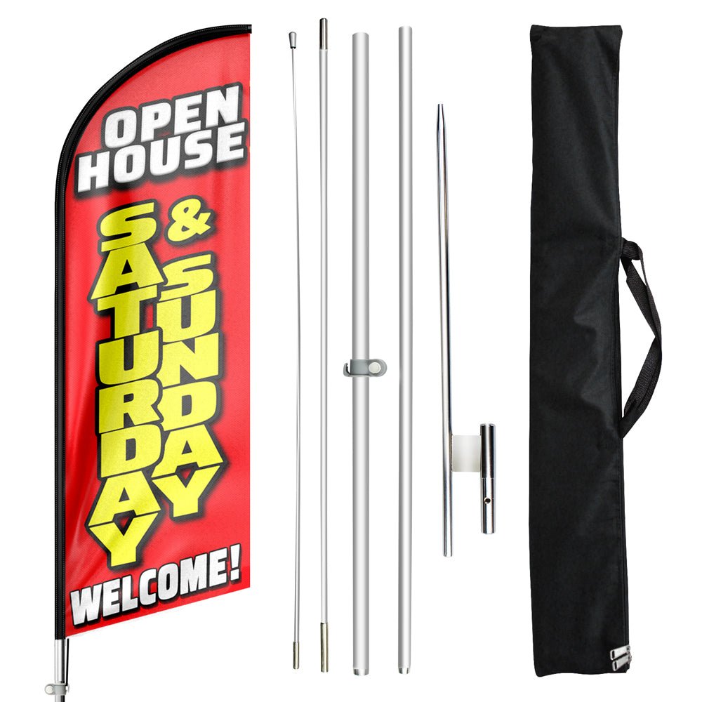 Open House Sign Feather Flag With Pole Kit - FSFlag