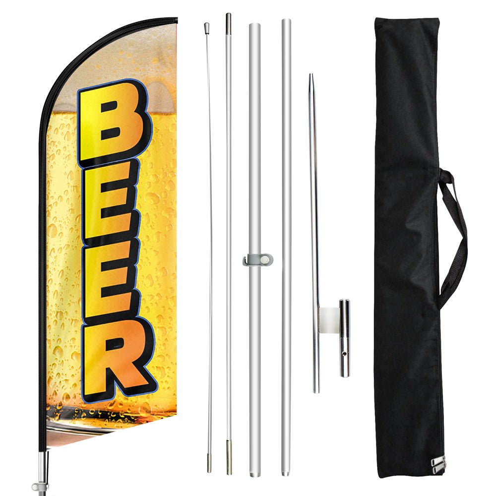 Beer Flag - 11 ft Beer Swooper Flag Feather Flag Pole Kit - FSFlag