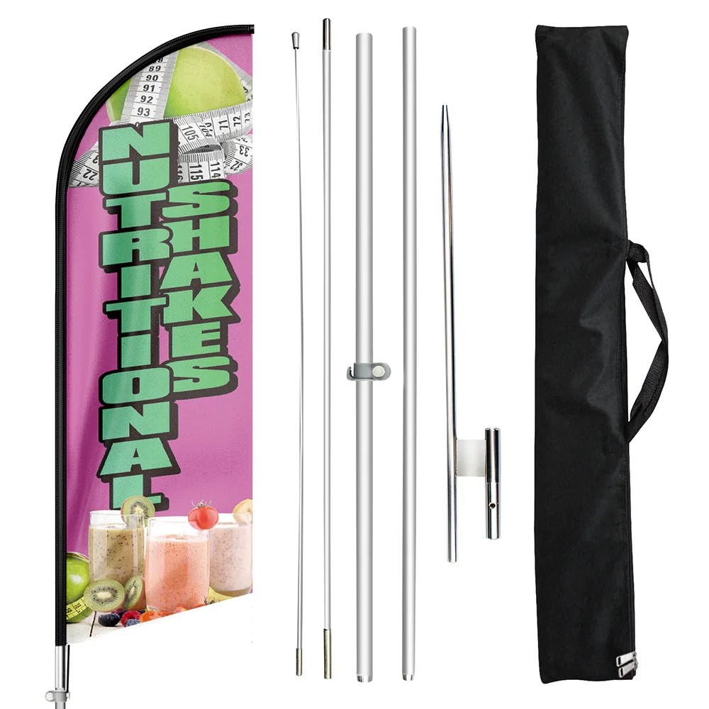 Shake Sign - 11ft Nutritional Shakes Swooper Flag Feather Flag Pole Kit - FSFlag