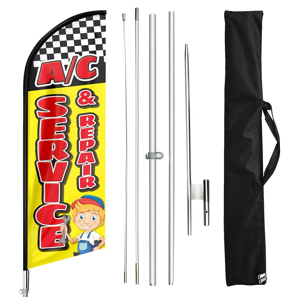 FSFLAG A/C Service Repair Swooper Flag Feather Flag Pole Kit - FSFlag