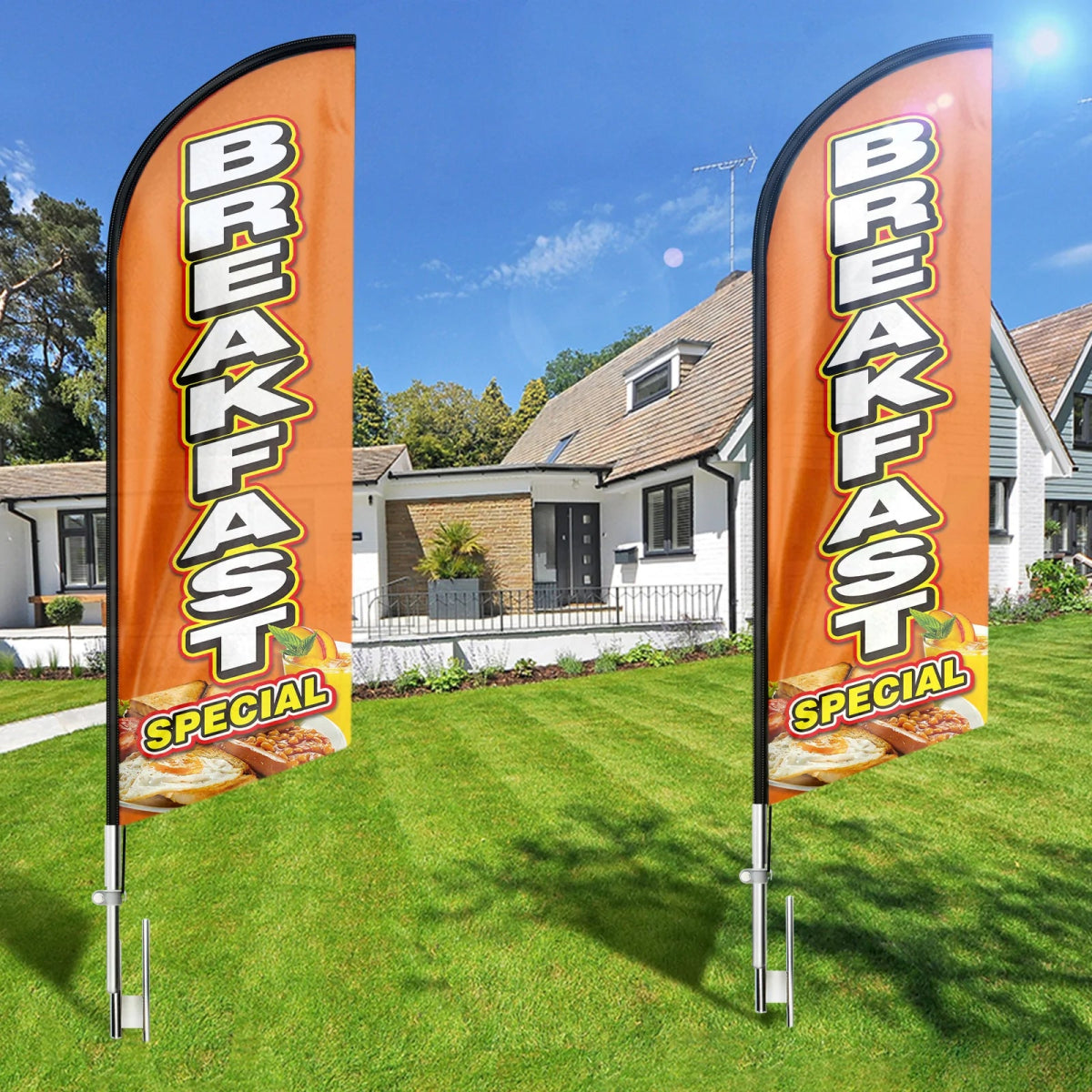 Breakfast Sign - 11ft Breakfast Special Swooper Flag Feather Flag Pole Kit - FSFlag