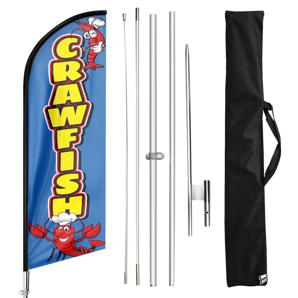 Crawfish Flag - 11ft Crawfish Swooper Flag Feather Flag Pole Kit - FSFlag