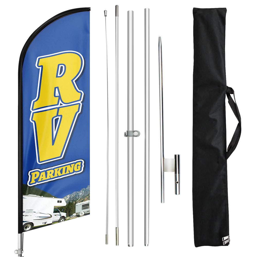 RV Park Signs - 11ft RV Parking Swooper Flag Feather Flag Pole Kit - FSFlag