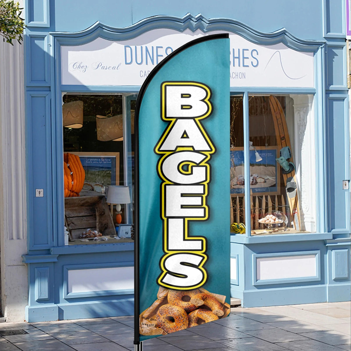 Bagel Sign - 11ft Bagels Swooper Flag Feather Flag Pole Kit - FSFlag