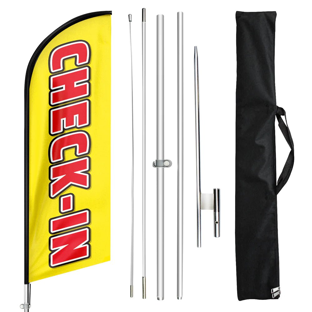 FSFLAG CHECK - IN Swooper Flag Feather Flag Pole Kit - FSFlag