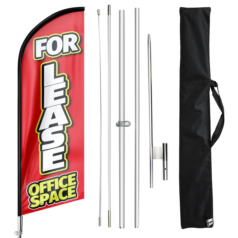 FSFLAG Office Space for Rent Sign - Swooper Flag Feather Flag Pole Kit - FSFlag