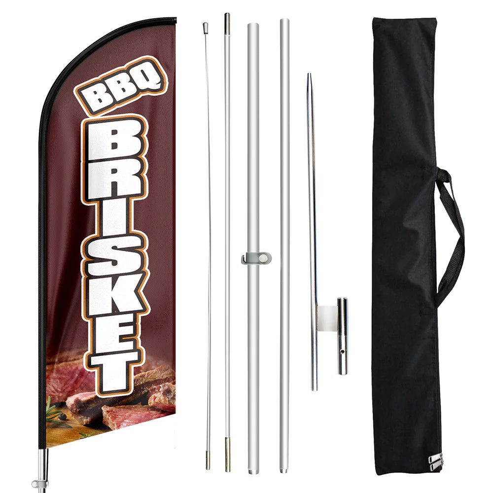 BBQ Flags - FSFLAG BBQ Brisket Swooper Flag Feather Flag Pole Kit - FSFlag