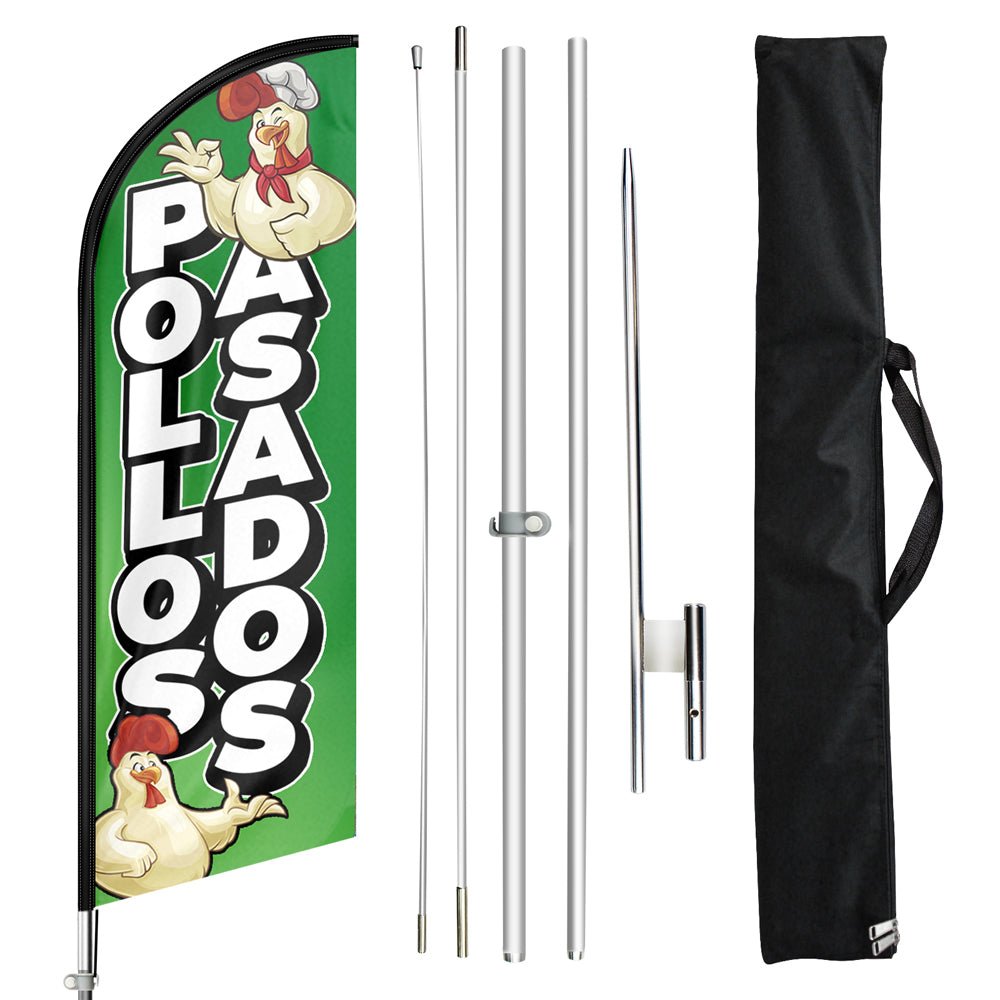 FSFLAG Pollos Asados Swooper Flag Feather Flag Pole Kit - FSFlag