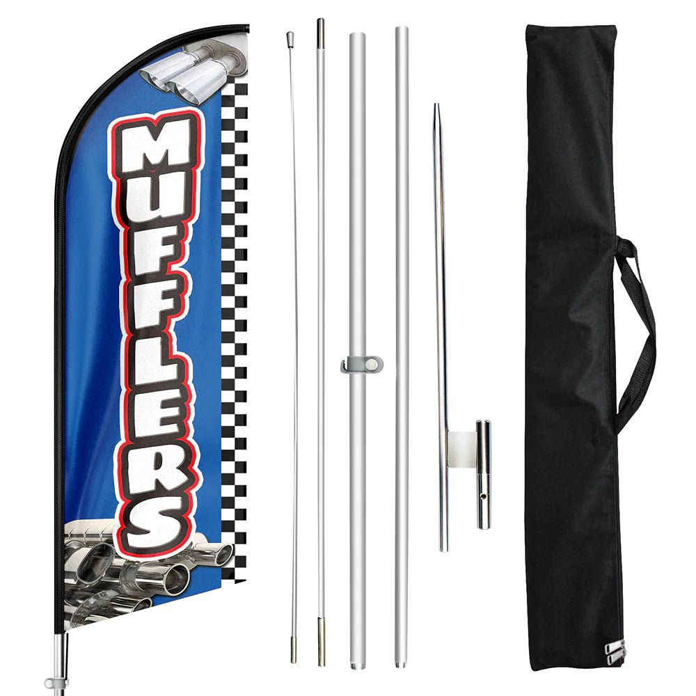 FSFLAG Mufflers Swooper Flag Feather Flag Pole Kit - FSFlag