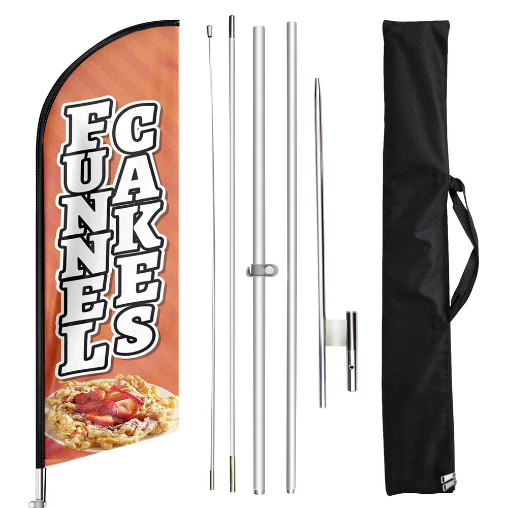 Cake Sign - 11ft Funnel Cakes Swooper Flag Feather Flag Pole Kit - FSFlag