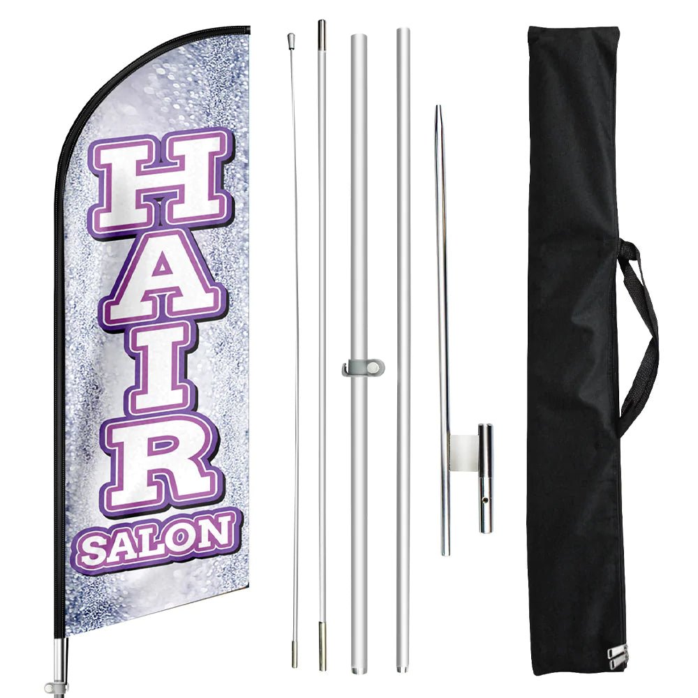 Hair Salon Signs - 11ft Hair Salon Swooper Flag Feather Flag Pole Kit - FSFlag