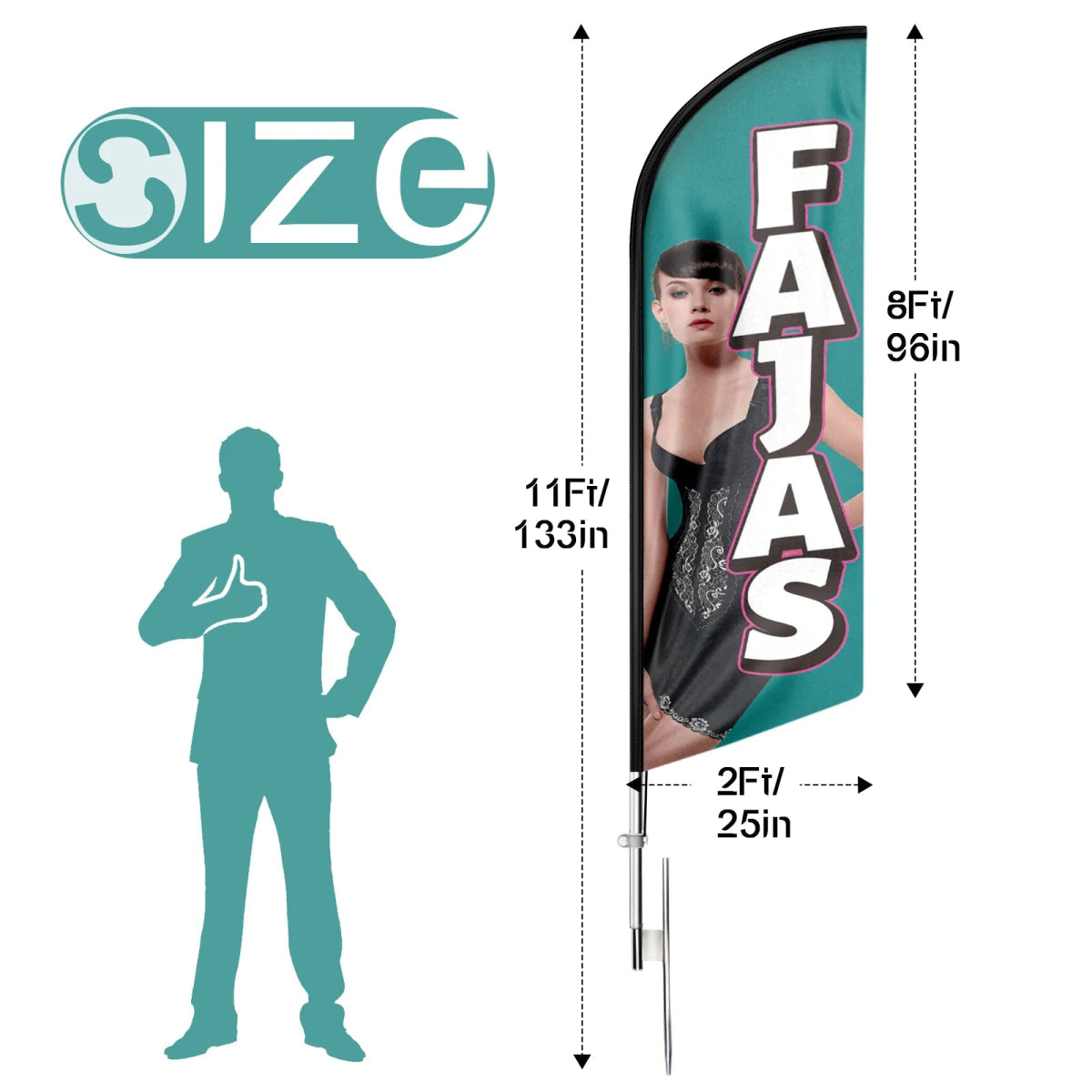 FSFLAG Fajas Swooper Flag Feather Flag Pole Kit - FSFlag