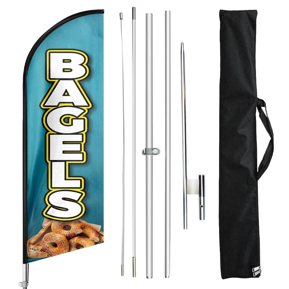 Bagel Sign - 11ft Bagels Swooper Flag Feather Flag Pole Kit - FSFlag