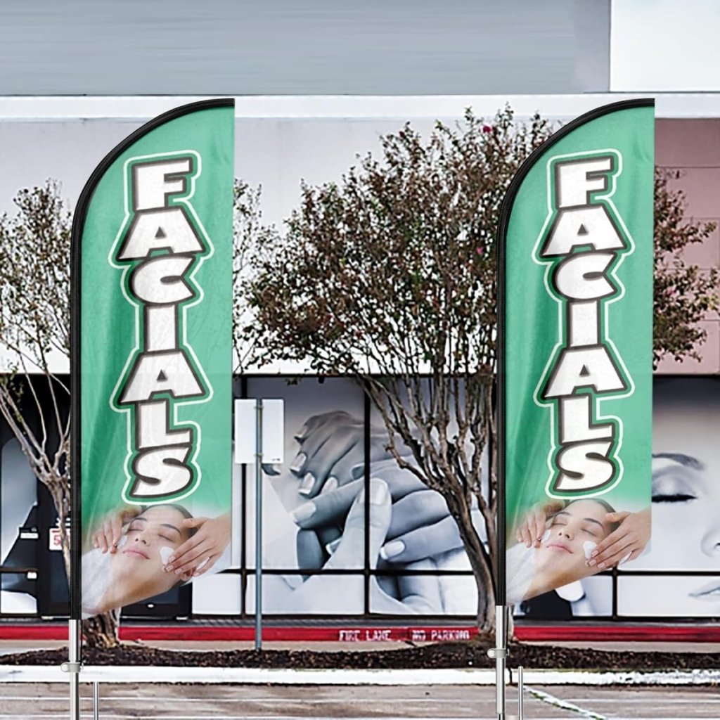 FSFLAG Facials Feather Flag Kit: 11ft Advertising Banner for Facials Business - FSFlag