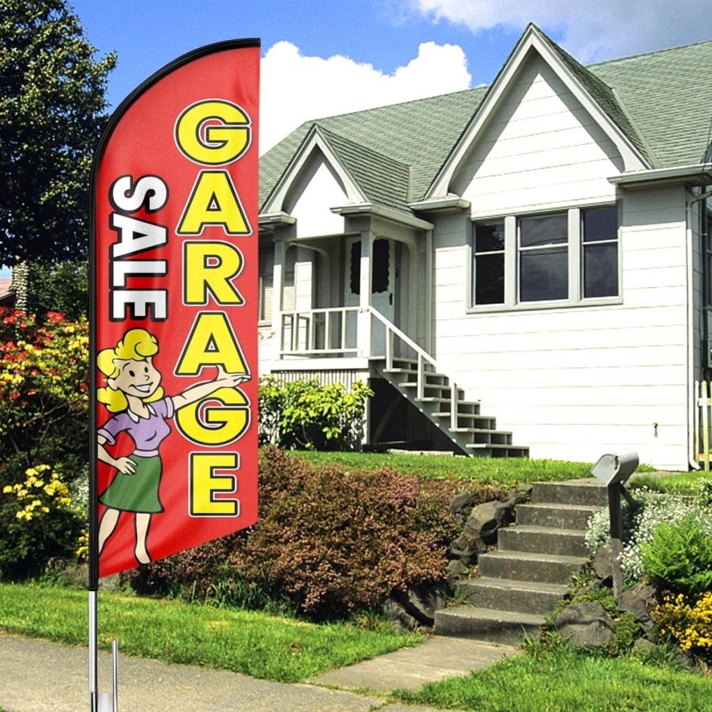 Garage Sale Signs - Garage Sale Feather Flag for Garage Sale Business(red Flagpole Not Included） - FSFlag