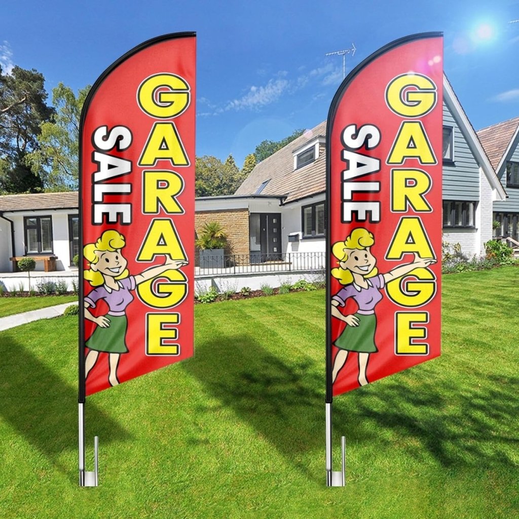 Garage Sale Signs - Garage Sale Feather Flag for Garage Sale Business(red Flagpole Not Included） - FSFlag