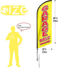 Garage Sale Signs - Garage Sale Feather Flag for Garage Sale Business(yellow Flagpole Not Included） - FSFlag