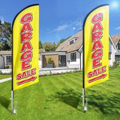 Garage Sale Signs - Garage Sale Feather Flag for Garage Sale Business(yellow Flagpole Not Included） - FSFlag