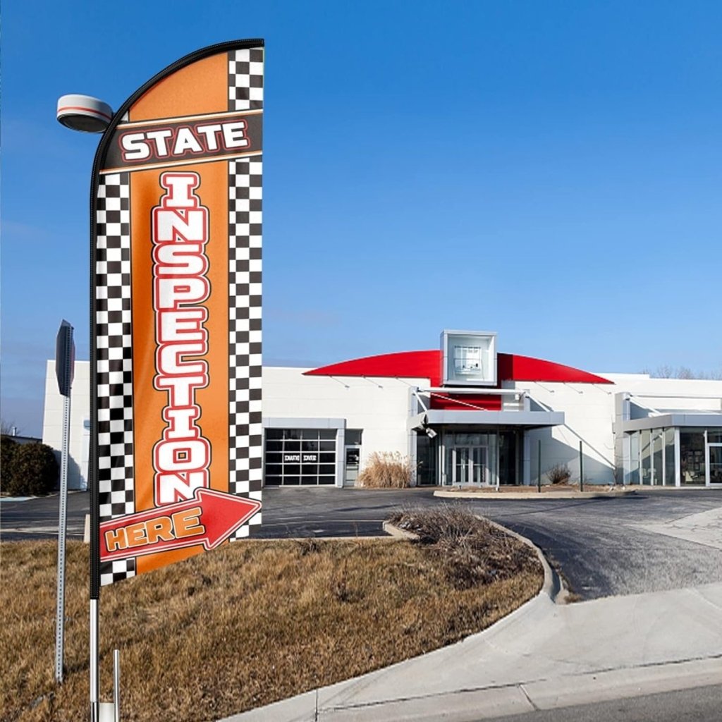 Inspection Sign - State Inspection Here Feather Flag for State Inspection Here Business （Flagpole Not Included） - FSFlag