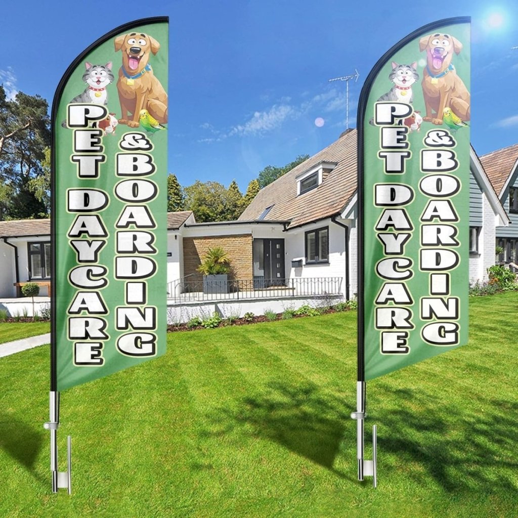 Pet Daycare & Boarding Feather Flag Banner (Flagpole Not Included) - FSFlag.